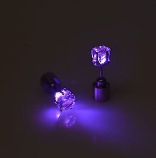 1 Pair Unisex LED Light Bling Studs Earring
